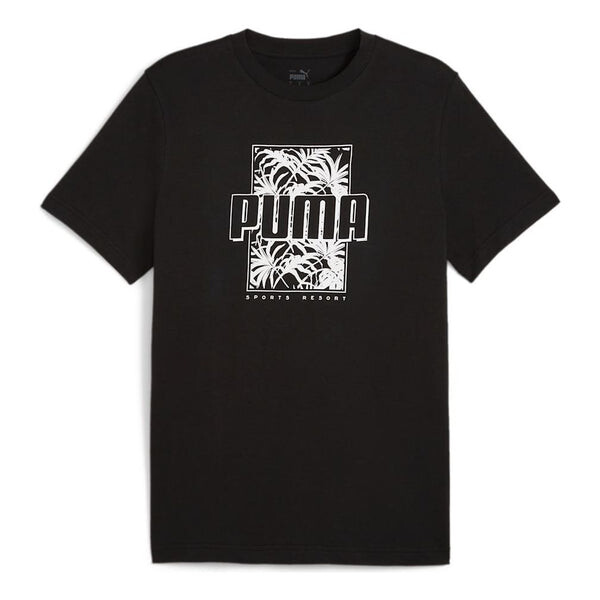 

Футболка ess+ palm resort graphic t-shirt 'black' Puma, черный