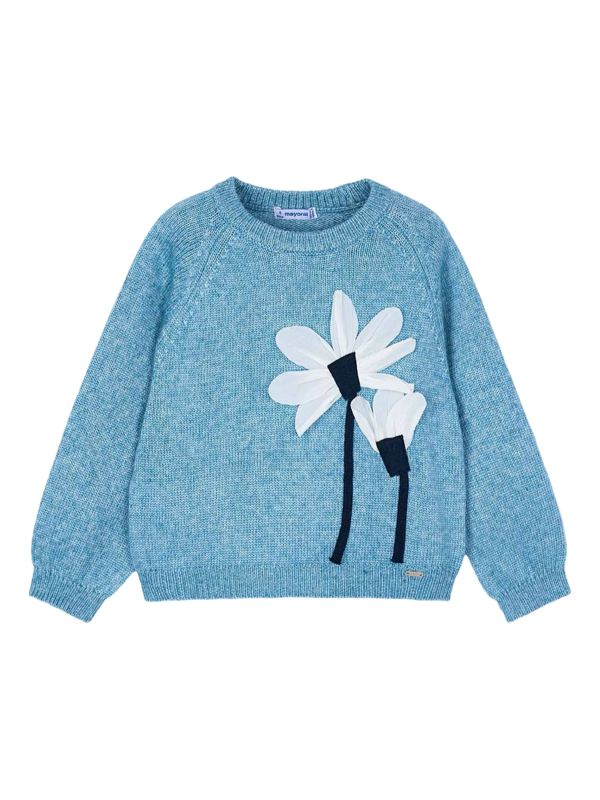 

Свитер с цветочной аппликацией Mayoral, синий