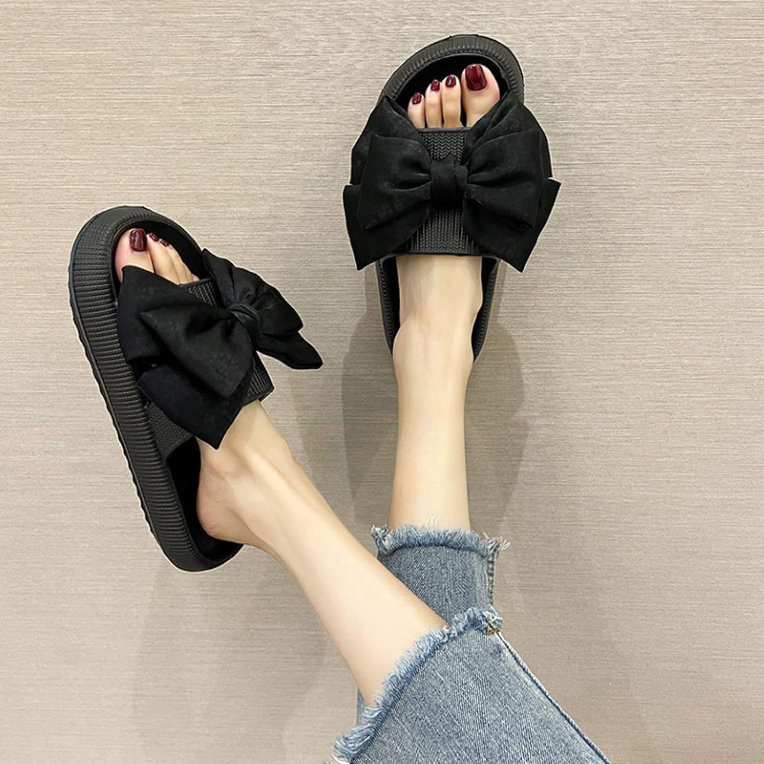 

Сандалии-рефлексология WALDOR для мужчин и женщин, массажные тапочки для ног для мужчин и женщин, женские сандалии и тапочки с толстой подошвой и противоскользящей поверхностью, пляжные туфли с бантом, красные, 38/39 Walldor