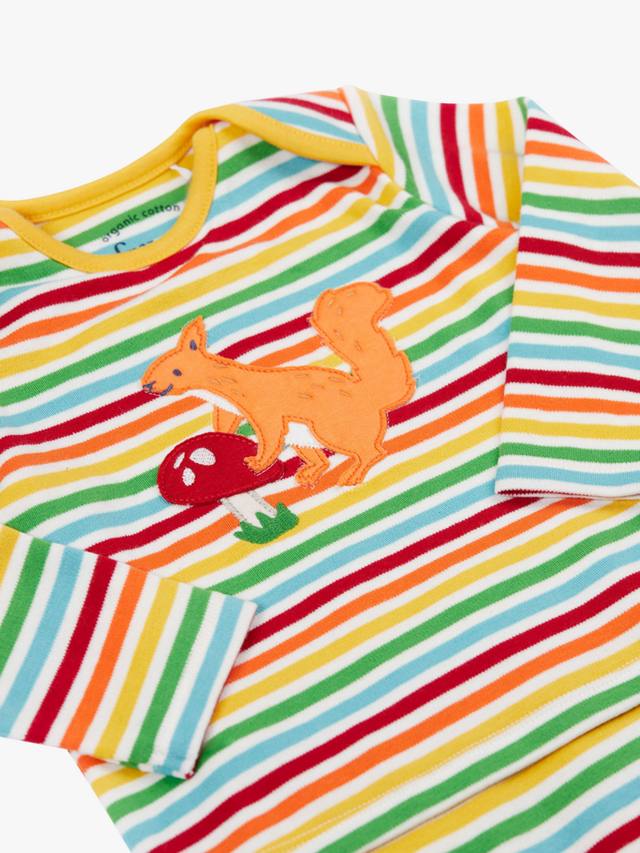 Детский комбинезон Brook Cotton с длинными рукавами и закрытыми ножками Frugi, Rainbow/Squirrel — фото 3