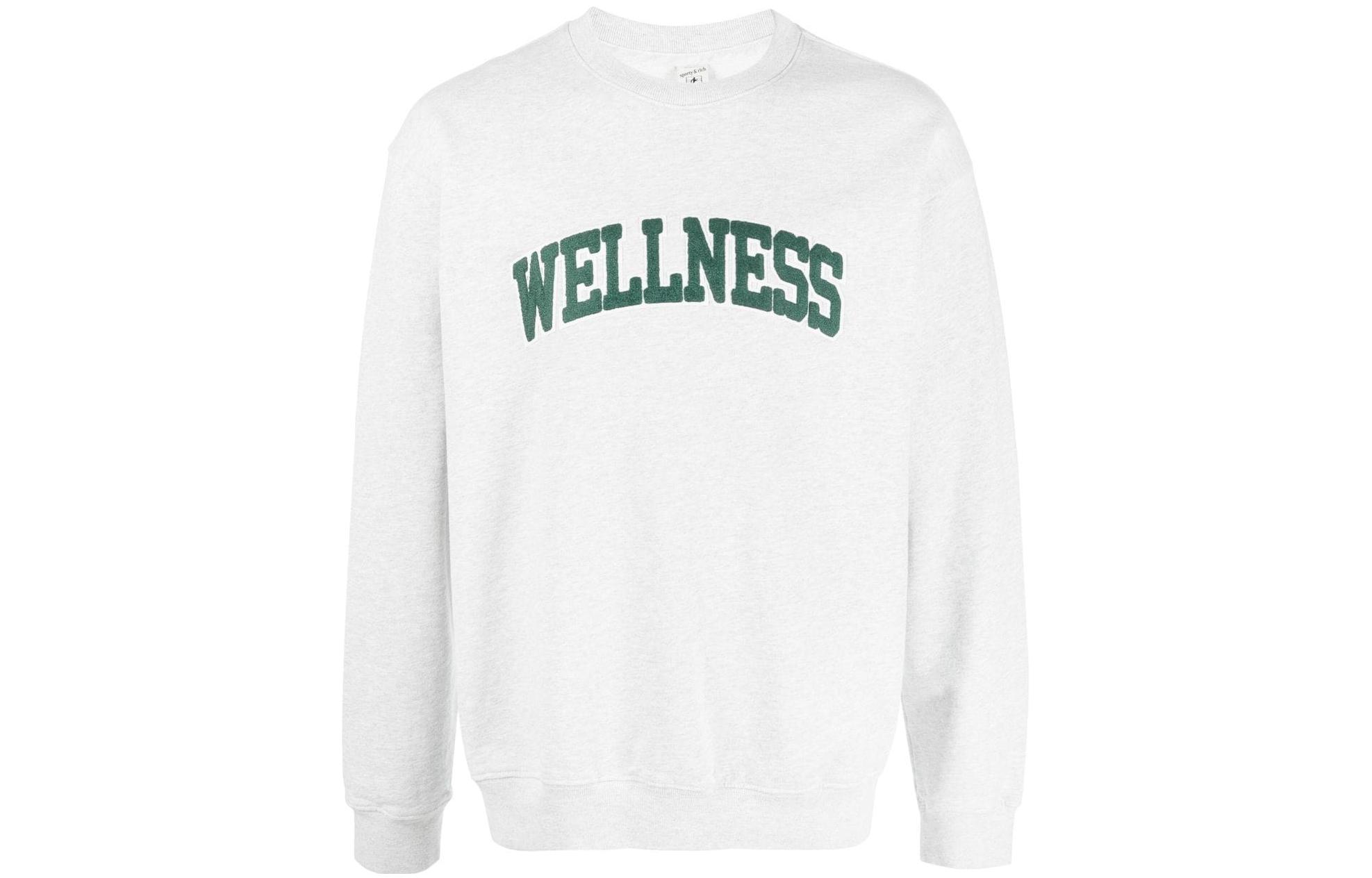 

Худи с принтом wellness и круглым вырезом SPORTY & RICH, серый