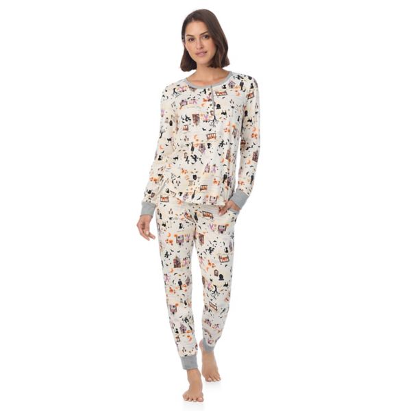 

Уютный комплект пижамы с длинным рукавом и брюками-джоггерами Petite Cuddl Duds, цвет cream haunted house