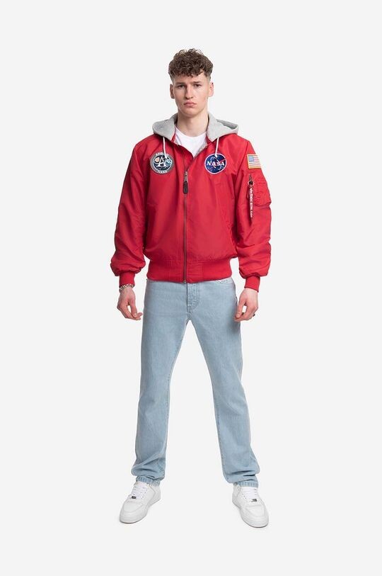 

Куртка-бомбер MA-1 Zip Hood Apollo 136106 665 Alpha Industries, красный