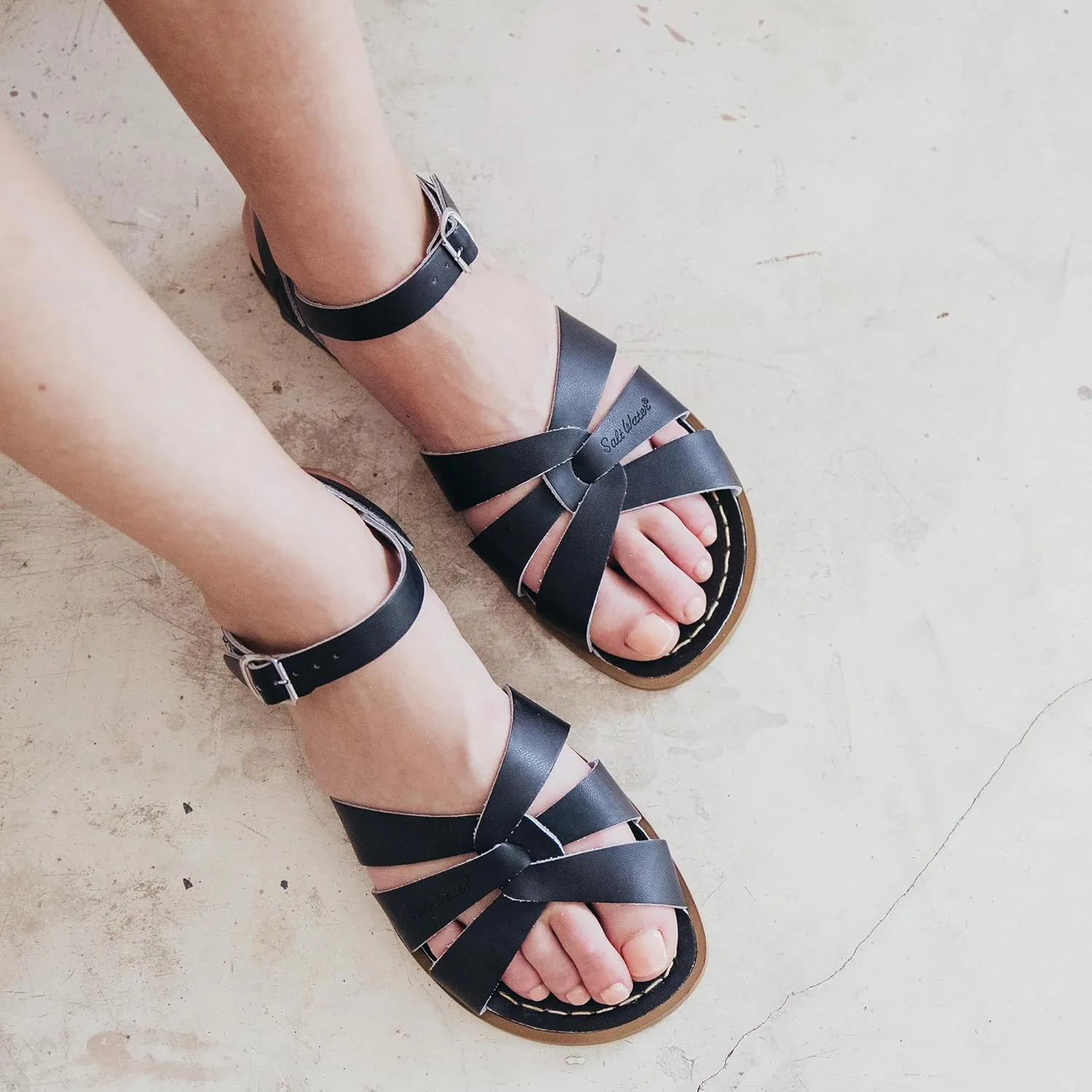 Сандалии кожаные Salt Water, Black Salt Water Sandals — фото 3