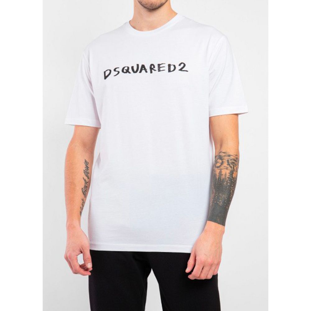 

Белая хлопковая футболка Dsquared2
