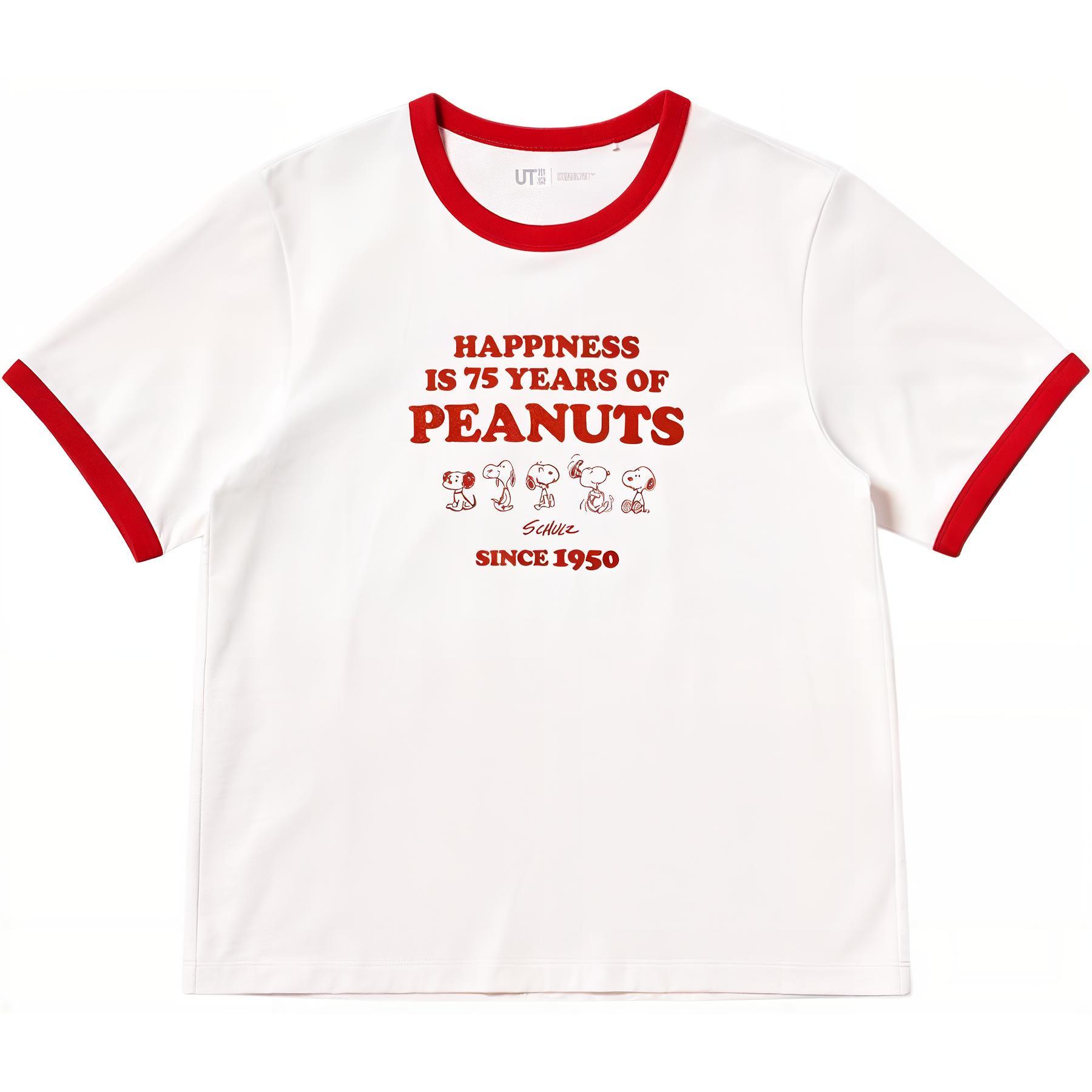 

UNIQLO Футболка x PEANUTS Collaboration женская белая, Белый, UNIQLO Футболка x PEANUTS Collaboration женская белая