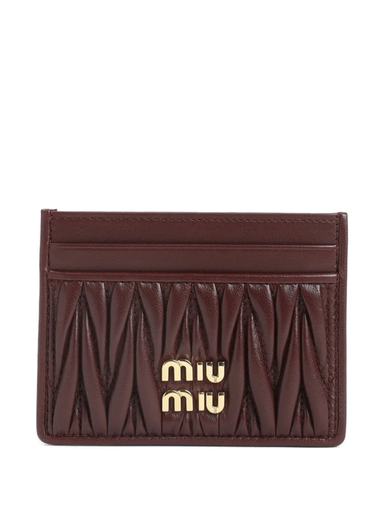 

Кожаный держатель для карт Miu Miu, красный