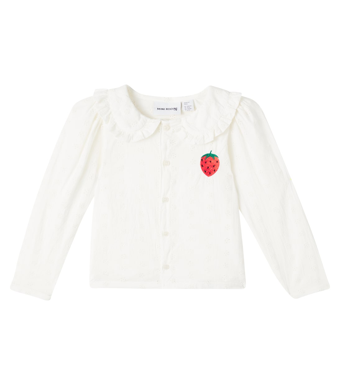 

Рубашка Broderie Anglaise из хлопка Mini Rodini, белый