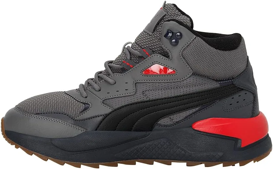Мужские кроссовки PUMA X Ray Speed Mid WTR Castlerock Black Ebony Red Winter (385869 02), серый — фото 2