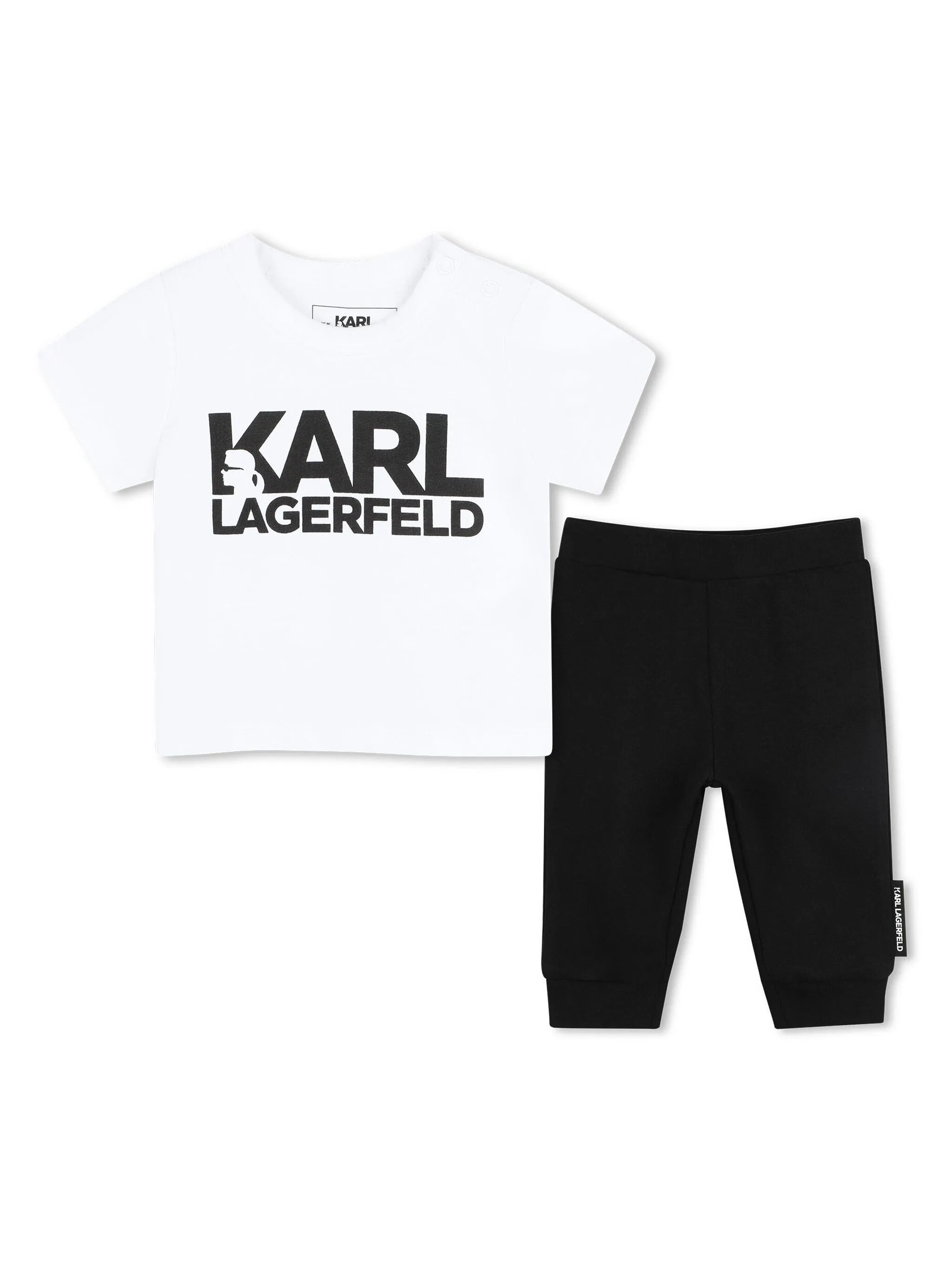 

Комплект из футболки и легинсов с логотипом Karl Lagerfeld Kids, белый