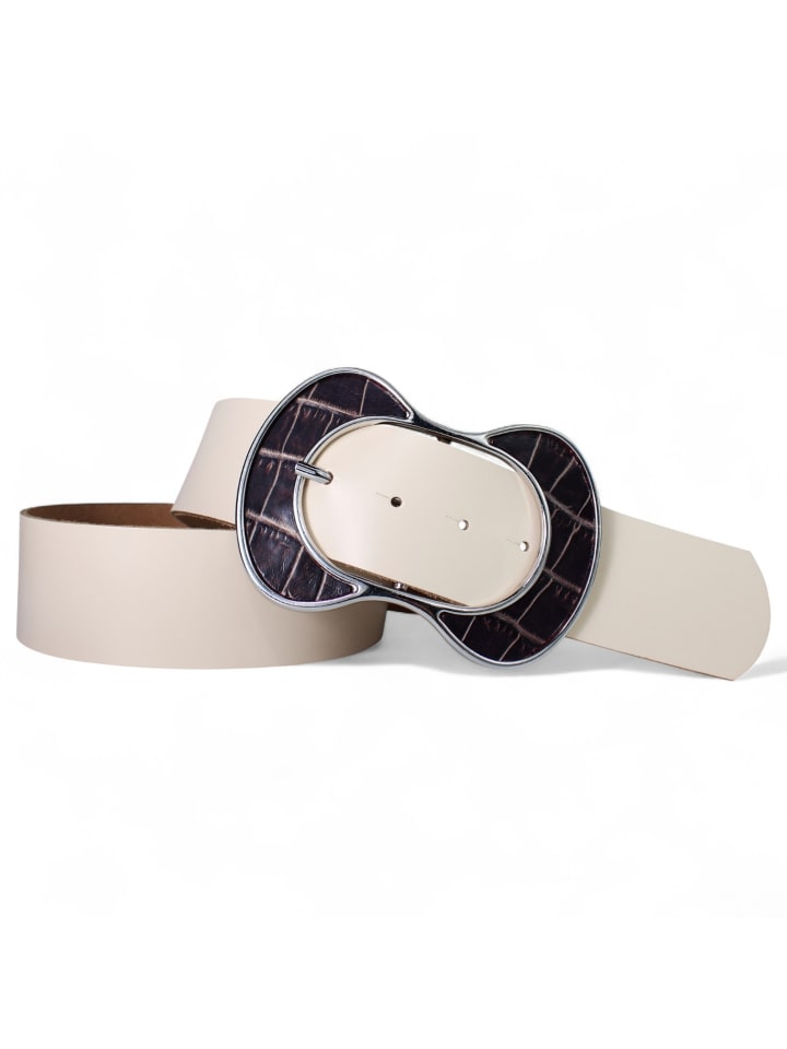 

FRONHOFER Женский пояс из крокодиловой кожи кремового цвета
