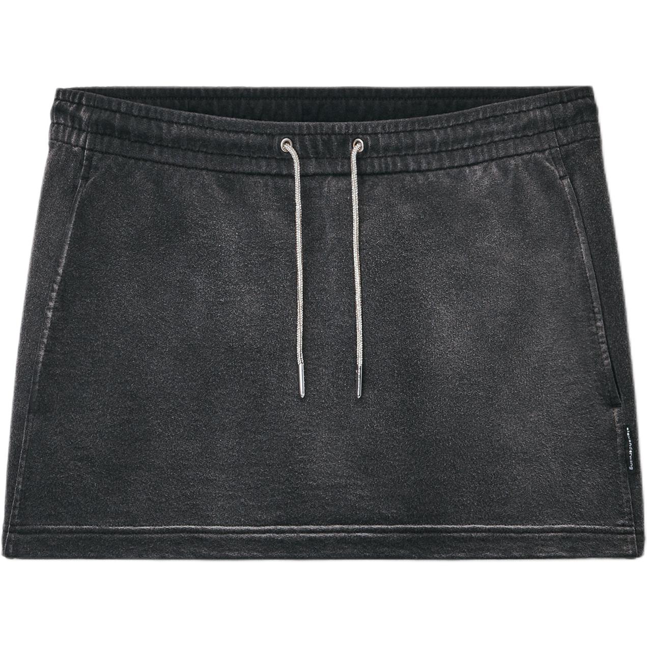 Мини-юбка T By Terry с ринстоунами и шнурком, цвет washed caviar Alexander Wang, черный — фото 3