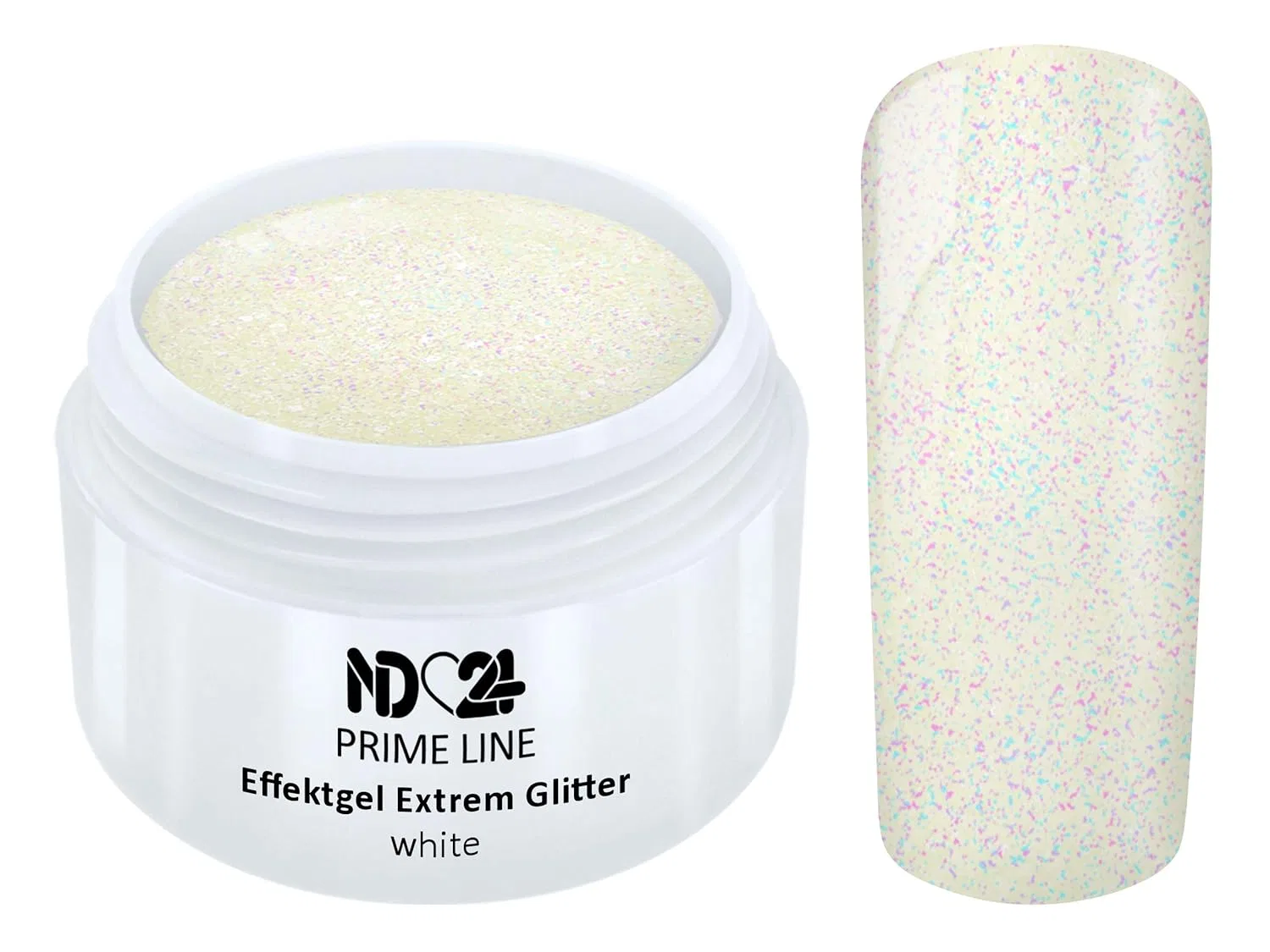 UV LED гель Prime Line Extreme Glitter Effect White Glitter White 5 мл Nd24 Naildesign