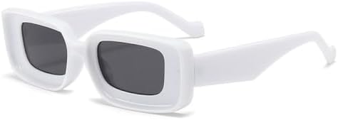 

Солнцезащитные очки конфетных цветов прямоугольной формы для женщин, винтажные солнцезащитные очки для мужчин, модные солнцезащитные очки цвета шампанского в стиле панк MTZJH, White Gray