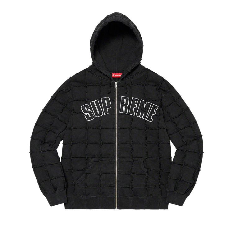 

Толстовка Supreme Reverse Patchwork Zip Up Hooded Sweatshirt, Black
