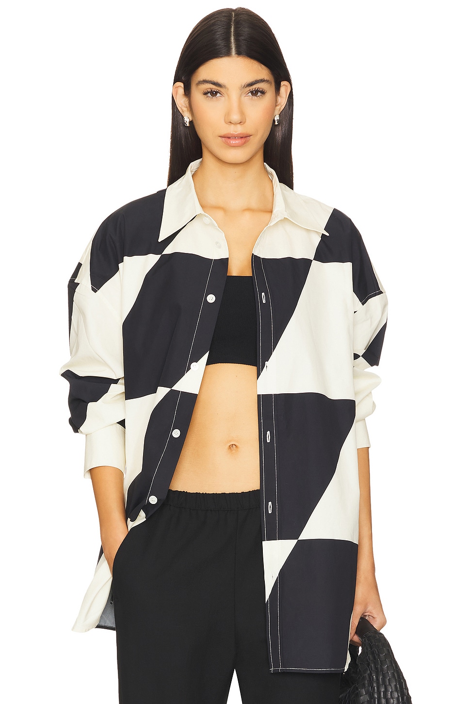 

Рубашка с застежкой на пуговицах Pxl checker Private Policy, black & white