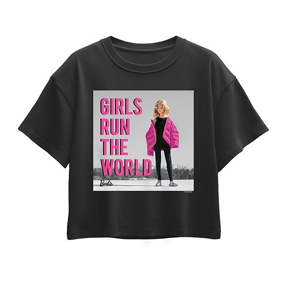 

Футболка Boxy для девочек 7-16 лет Run the World Barbie, Black