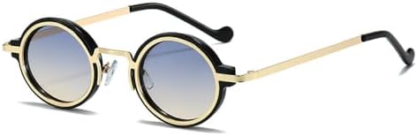 

Солнцезащитные очки овальной формы 2027 года для женщин с градиентным переходом цвета, модные панк-очки для мужчин, защита от ультрафиолета UV400 MTZJH, Golden Blue Tea