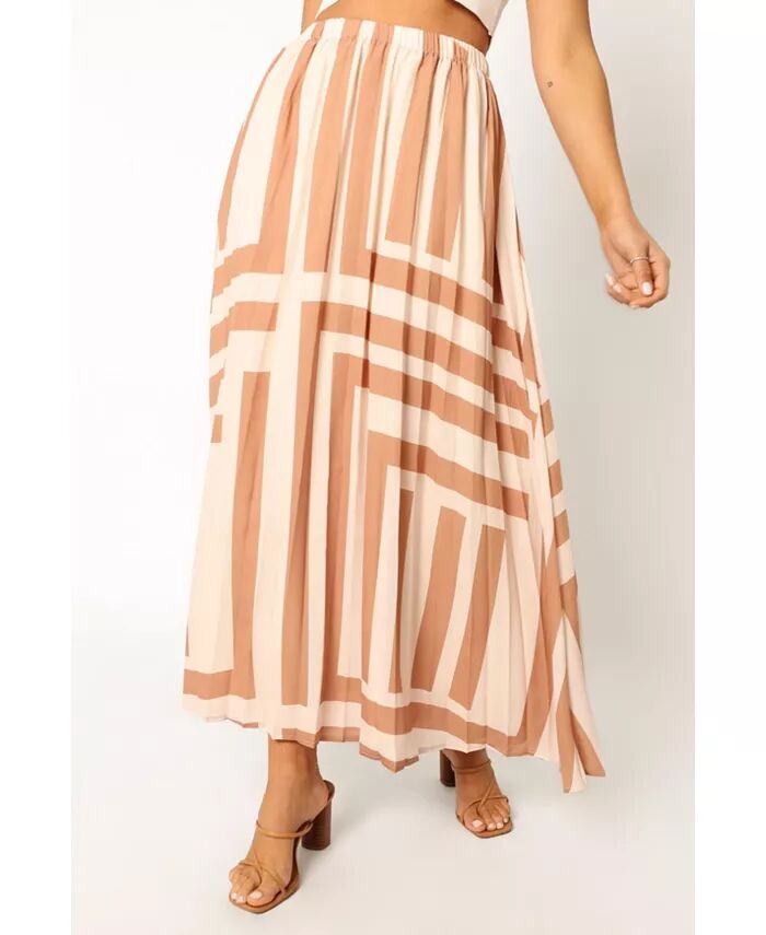 

Женская юбка Elke Pleat Midi Petal and Pup, коричневый/бежевый