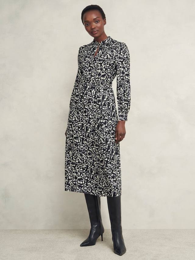 

Платье в цветочек от синтии Hobbs, цвет Black/Cream