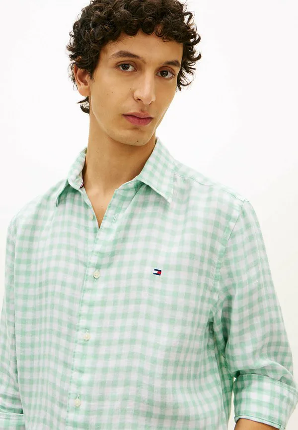 Рубашка прямого кроя стандартного размера Tommy Hilfiger, Crushed Mint Check — фото 4