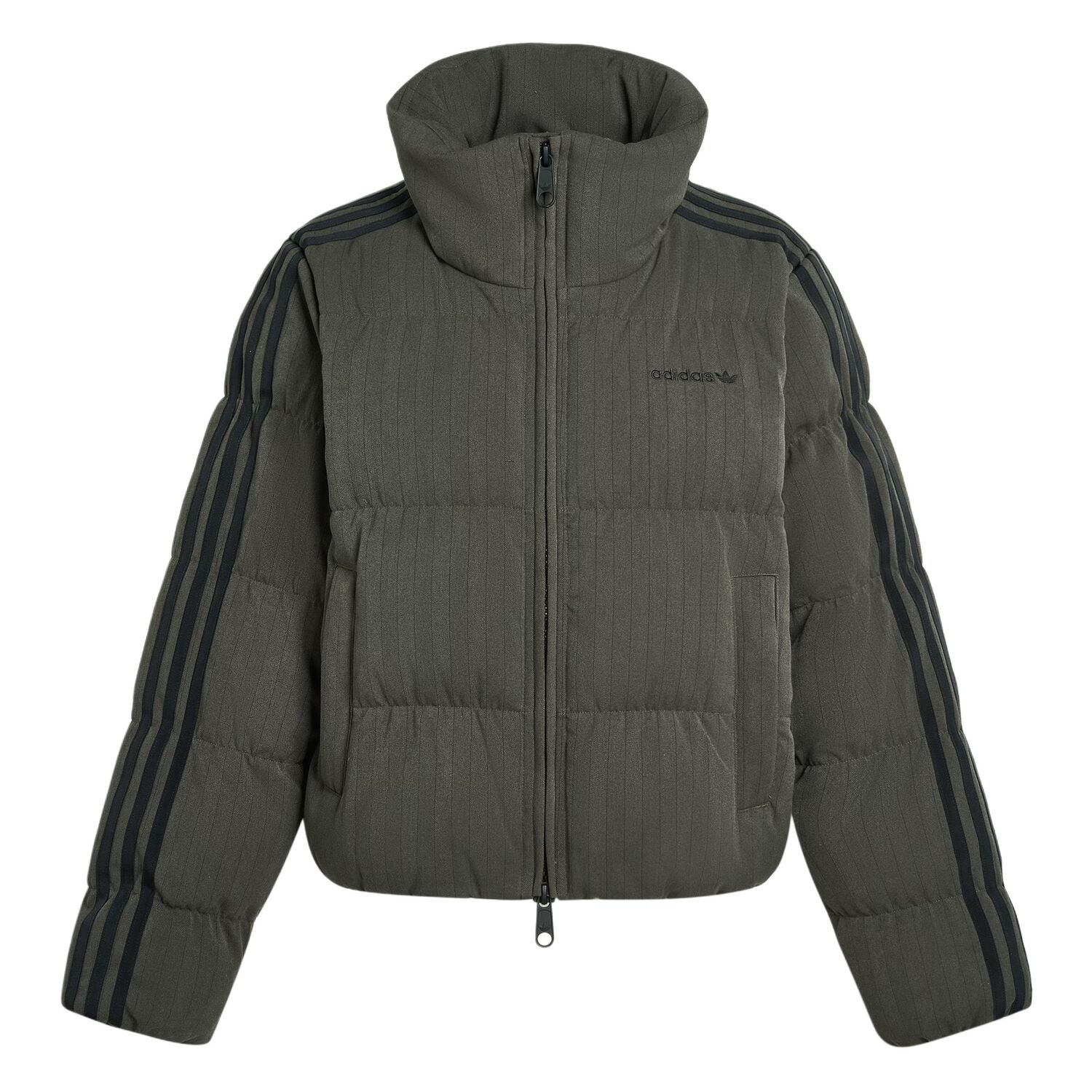 

Пуховик Essentials Herringbone женский Adidas Originals, темно-оливковый/черный