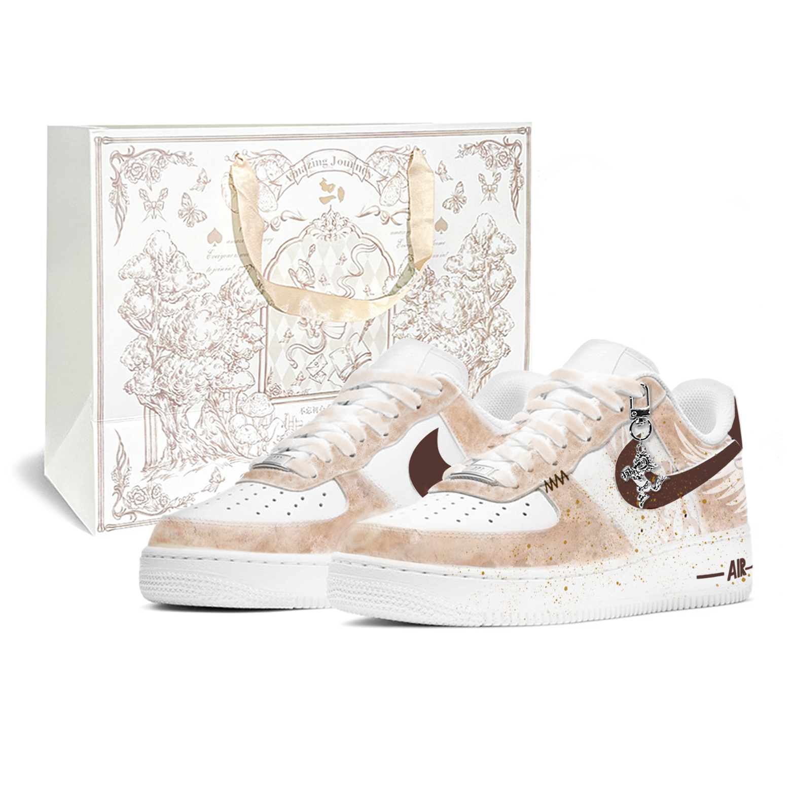 

Nike Кроссовки Air Force 1 Skateboard мужские низкие White/Brown