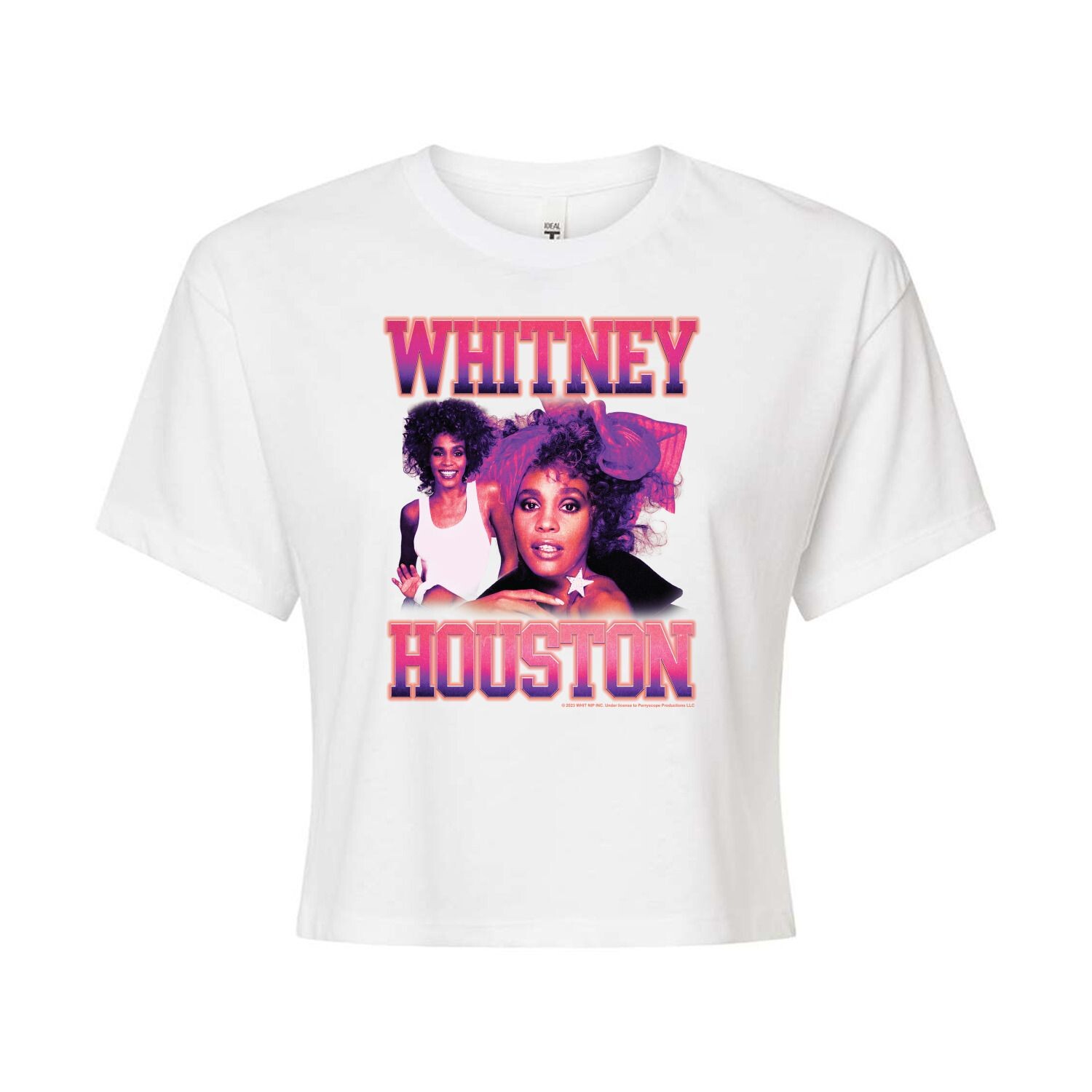 

Укороченная футболка для юниоров Whitney Houston Vintage Licensed Character, белый