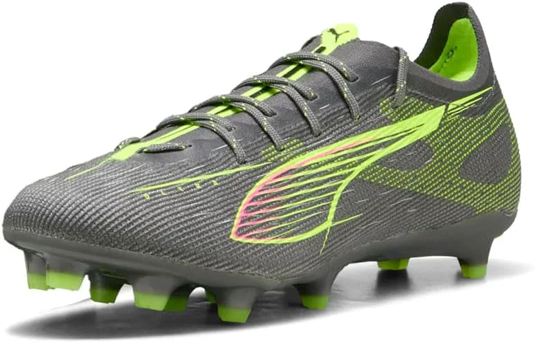 Футбольные бутсы Puma Men's Ultra 5 Pro для твердого грунта, серебристый/желтый — фото 2