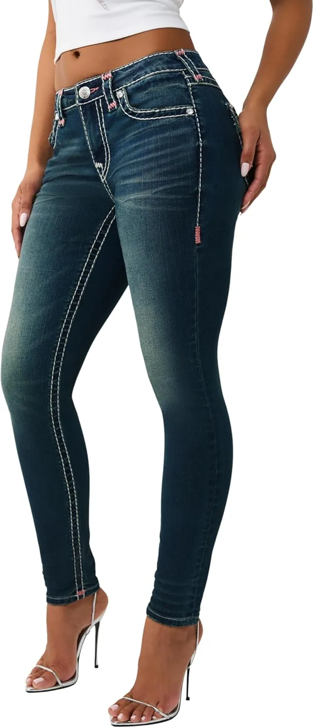 

True Religion Women’s Jennie Mr Skinny Sup T Flap джинсы — Mid Rise Skinny, Stretch Denim Blend