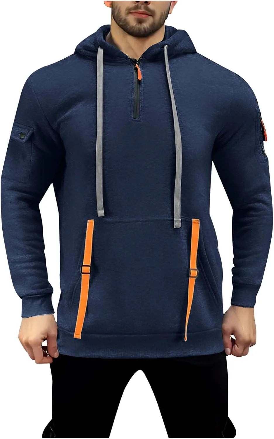 

Мужской тактический худи с капюшоном и карманами