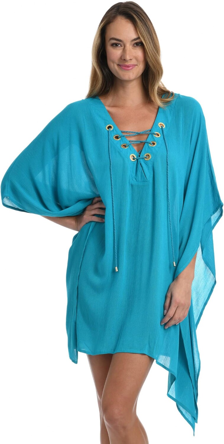 

Купальник La Blanca Capri Stripe Lace-Up Caftan, цвет Turquoise