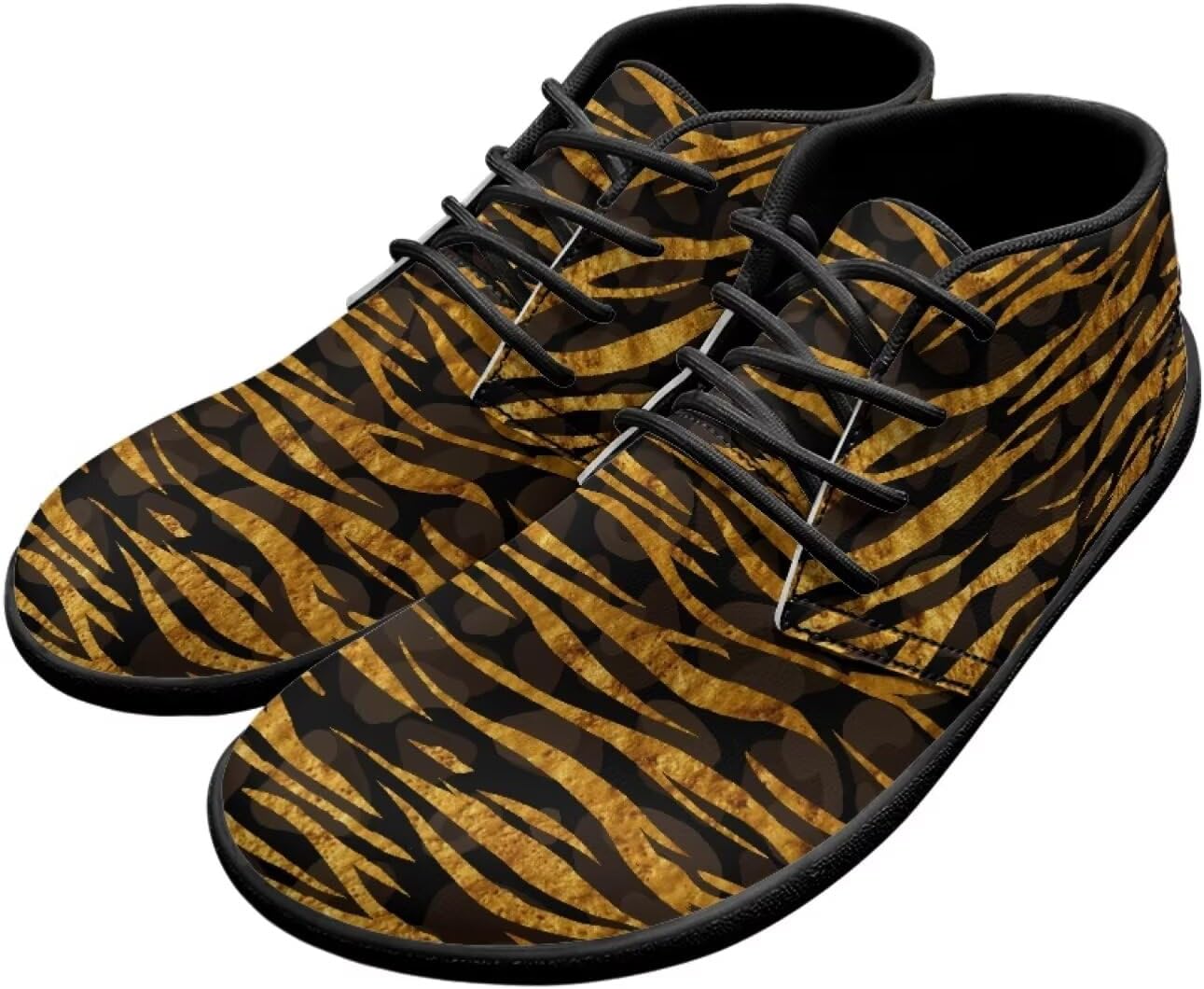 

Ботинки-чукка Forchrinse с принтом Гавайской пальмы и оранжевого неба для мужчин, кожаные лоферы для ходьбы, легкие обувь с широким носком, офисные туфли, размер США 6-14