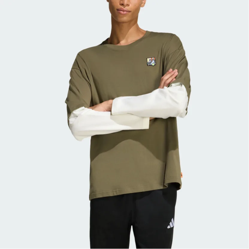 Adidas Футболка мужская Olive Brown Crew Neck Moderate — фото 3