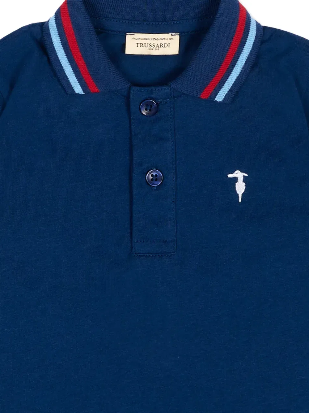 Поло-рубашка в полоску Trussardi Junior, синий — фото 3