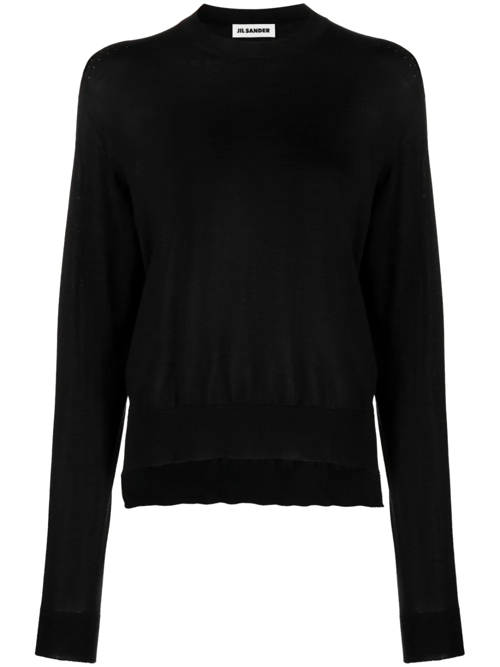 

Джемпер с круглым вырезом в рубчик JIL SANDER, черный