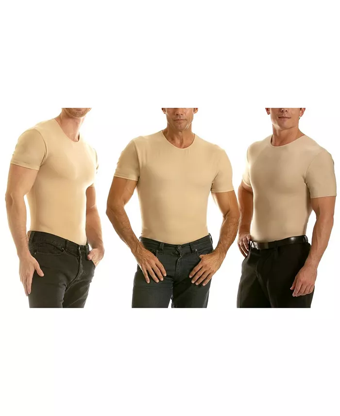 

Insta Slim Мужские компрессионные футболки с коротким рукавом и круглым вырезом, 3 шт Instaslim, коричневый/бежевый