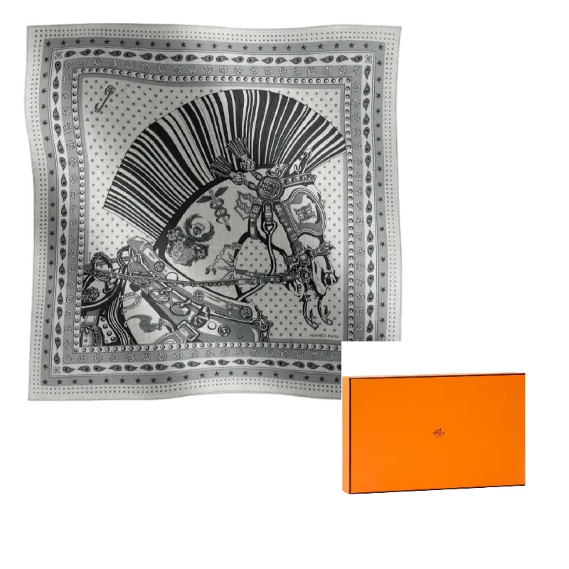 

HERMES Вязаный шарф унисекс серый, Gray