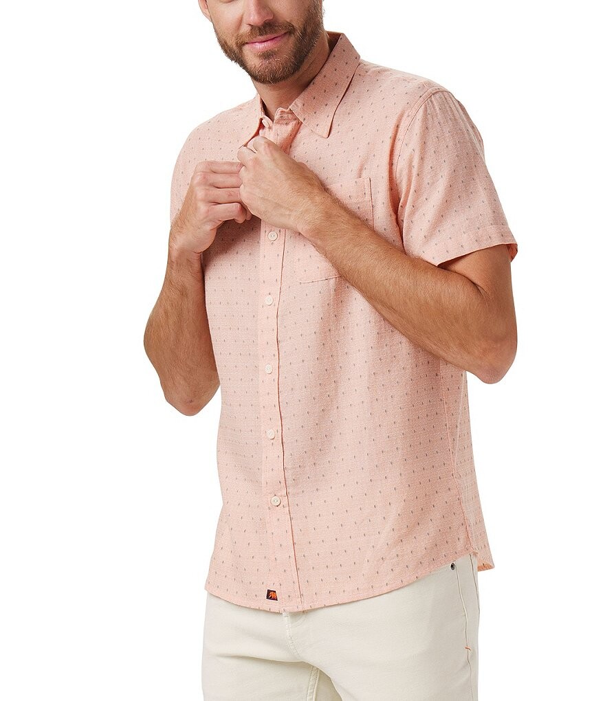 

Тканая рубашка с короткими рукавами The Normal Brand Freshwater Dobby, оранжевый