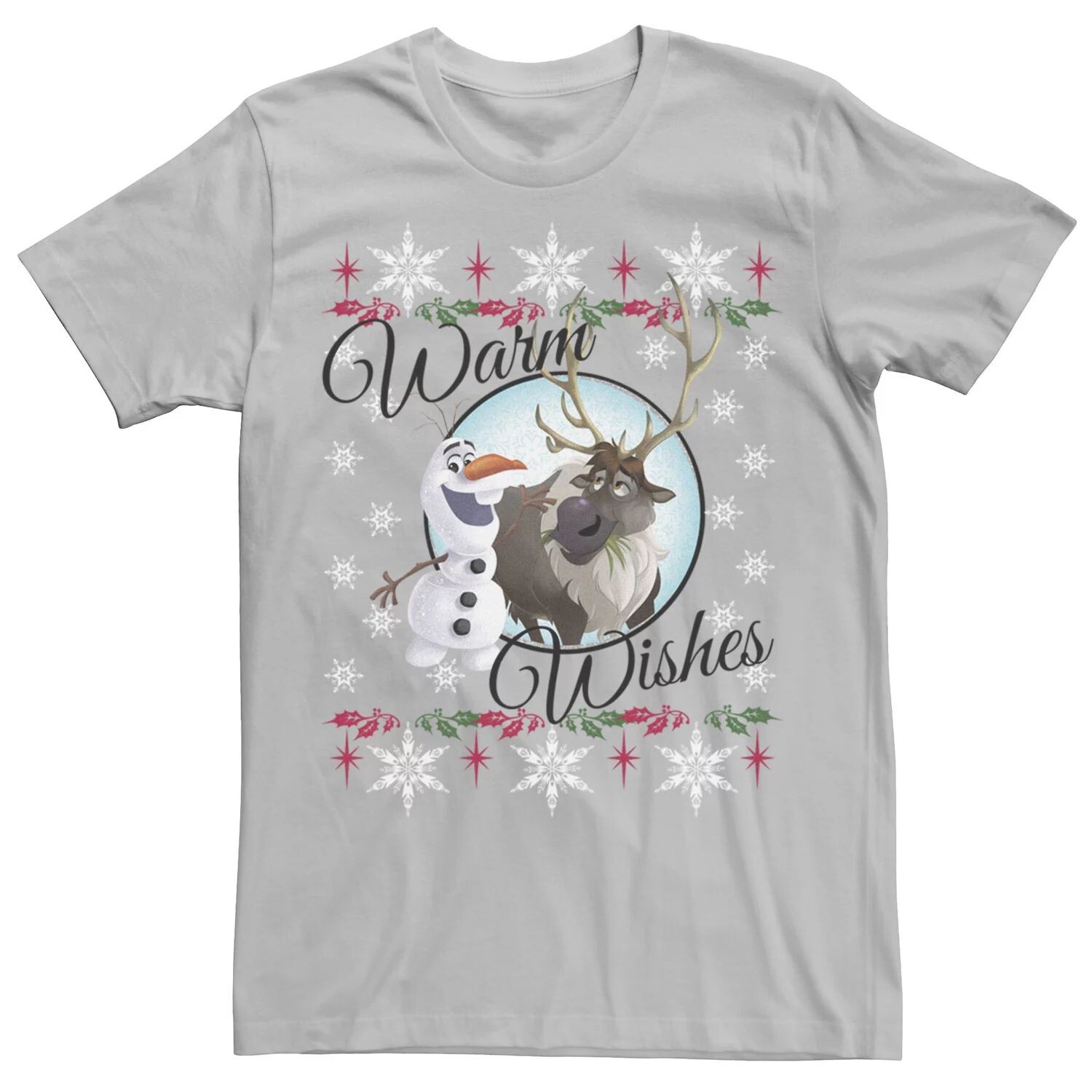 

Мужская футболка-свитер с надписью Frozen Olaf Sven Warm Wishes Ugly Sweater Disney