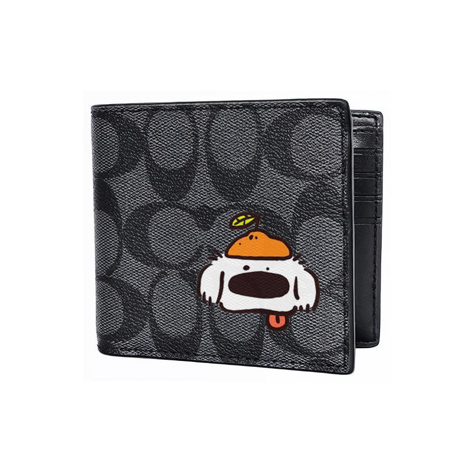 

COACH Кожаный кошелек 3 в 1 для мужчин черный, Orange Puppy