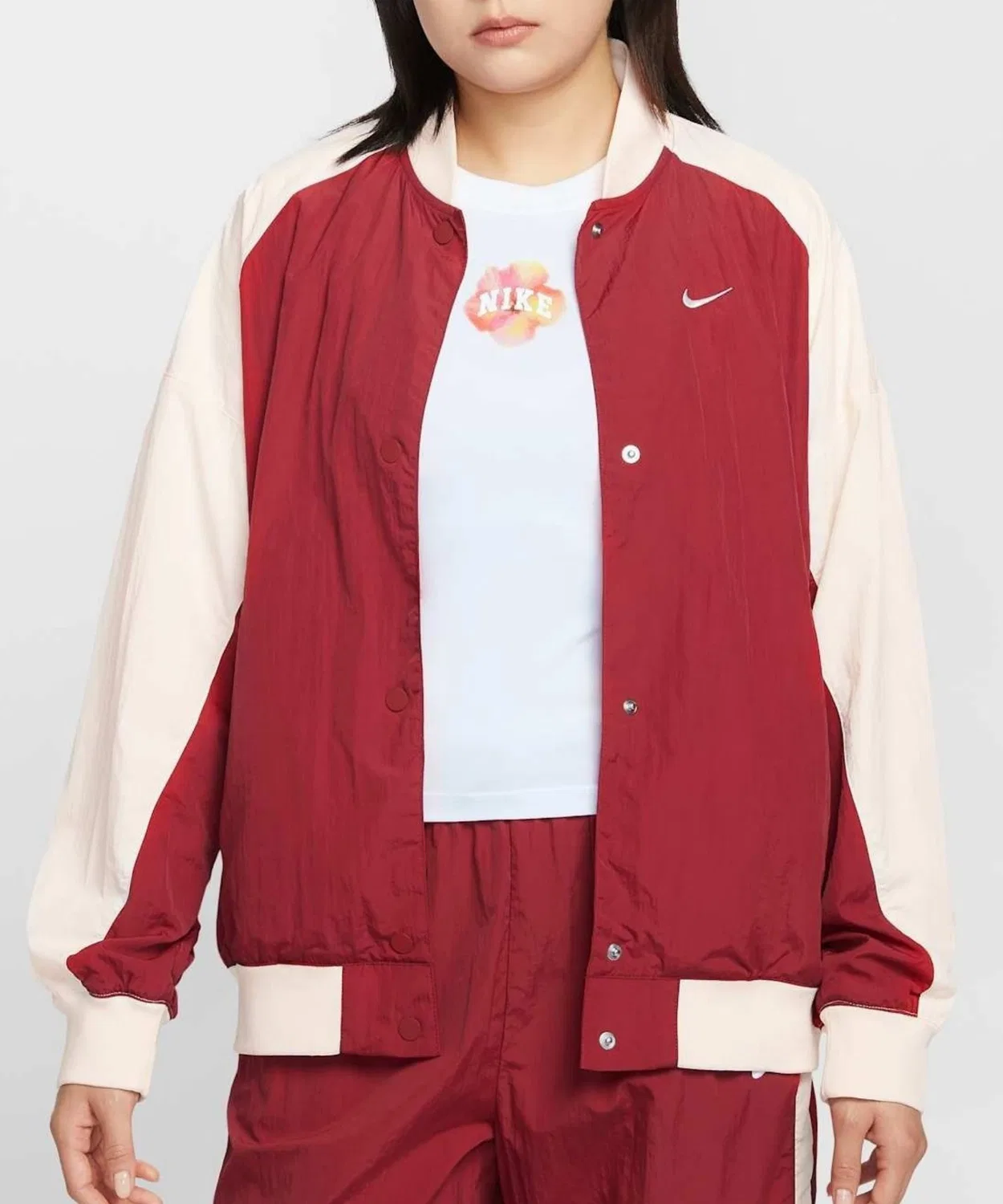 Куртка женская оверсайз Nike Sportswear Varsity Jacket Team Crimson