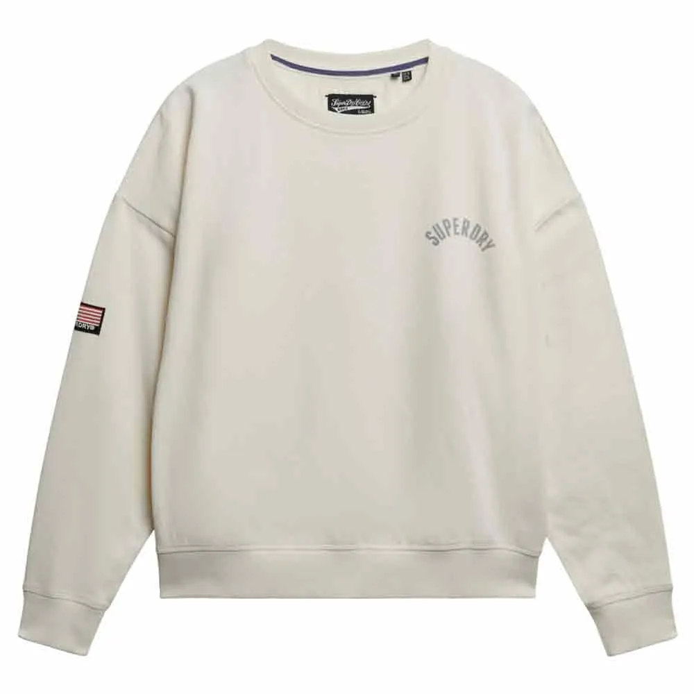 

Толстовка Superdry Athletic Relaxed Printed Crew, бежевый