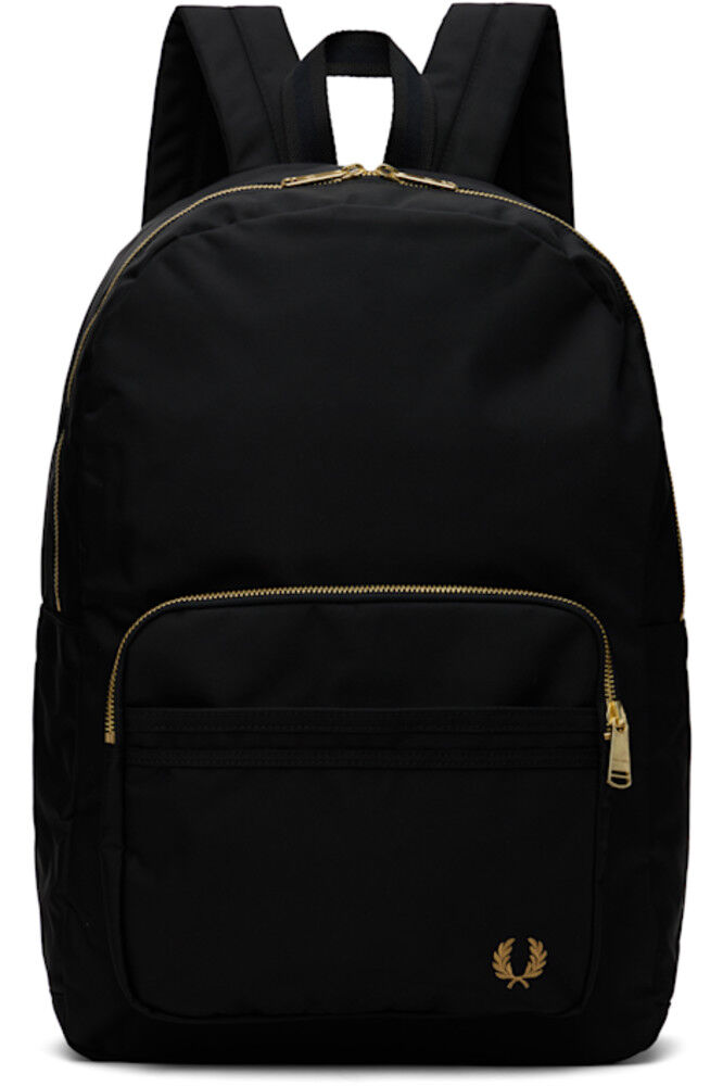 

Черный текстурированный нейлоновый рюкзак Fred Perry