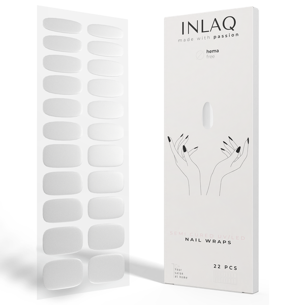 

Гибридные наклейки для ногтей белого цвета, 1 упаковка. Inlaq Nail wraps uv/led, цвет biały