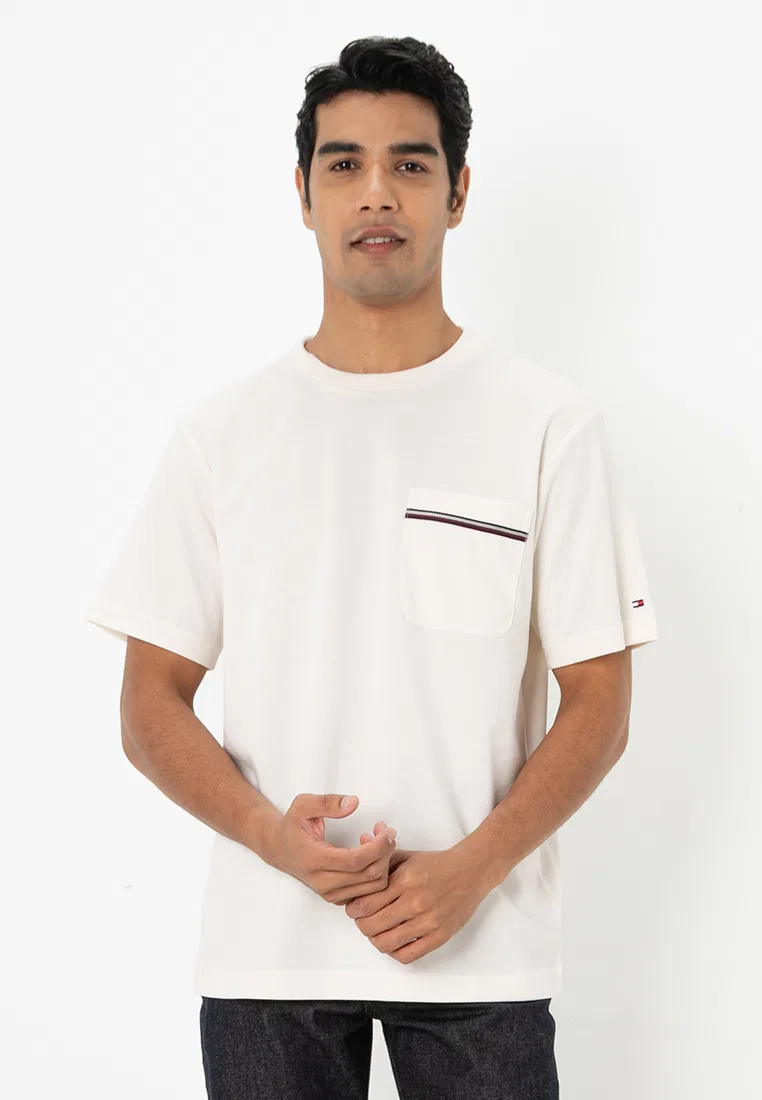Футболка с коротким рукавом, Tommy Hilfiger, Pique Pocket Tee, слоновая кость