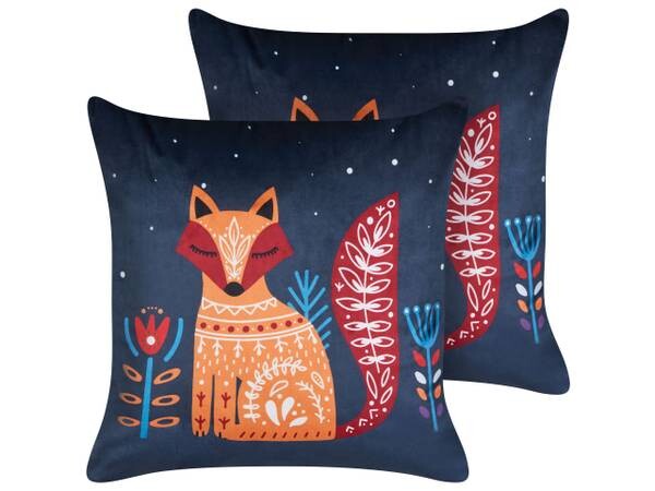 

Подушка Beliani 2 шт FIRESPIKE, 45x45x45 см цвет blau/dunkelblau/multicolor