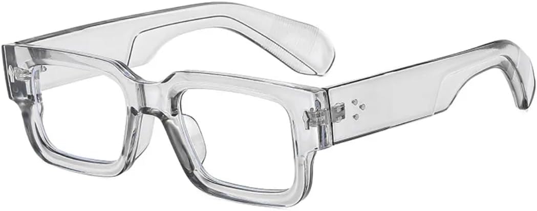 

Ретро-модные панк-солнцезащитные очки прямоугольной формы для женщин и мужчин, классические винтажные, с защитой от УФ-излучения UV400, для использования на открытом воздухе VFDHN, Gray Clear