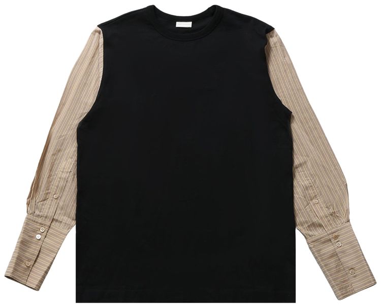 

Футболка Dries Van Noten Contrast Sleeves Tee 'Black', черный