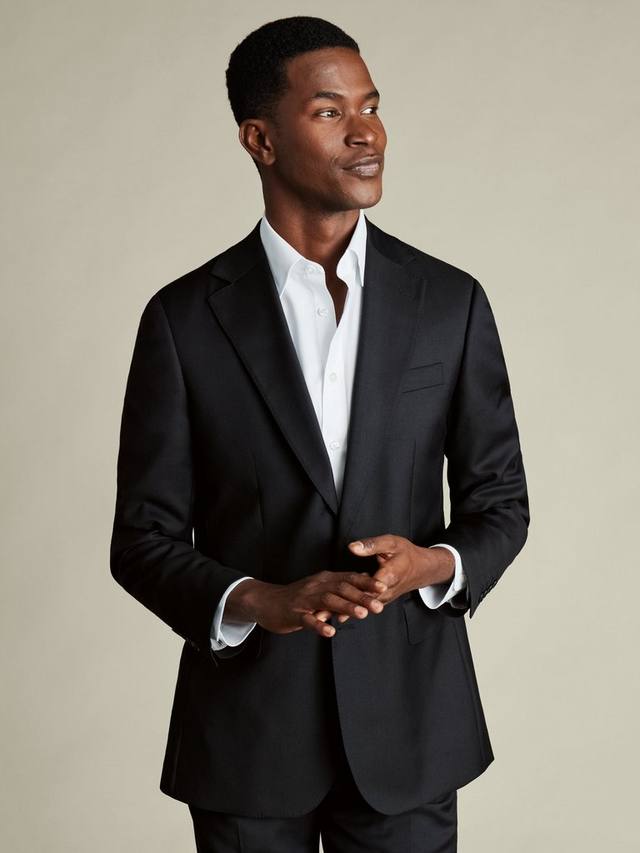 

Однобортный шерстяной блейзер Regular Fit Charles Tyrwhitt, Black